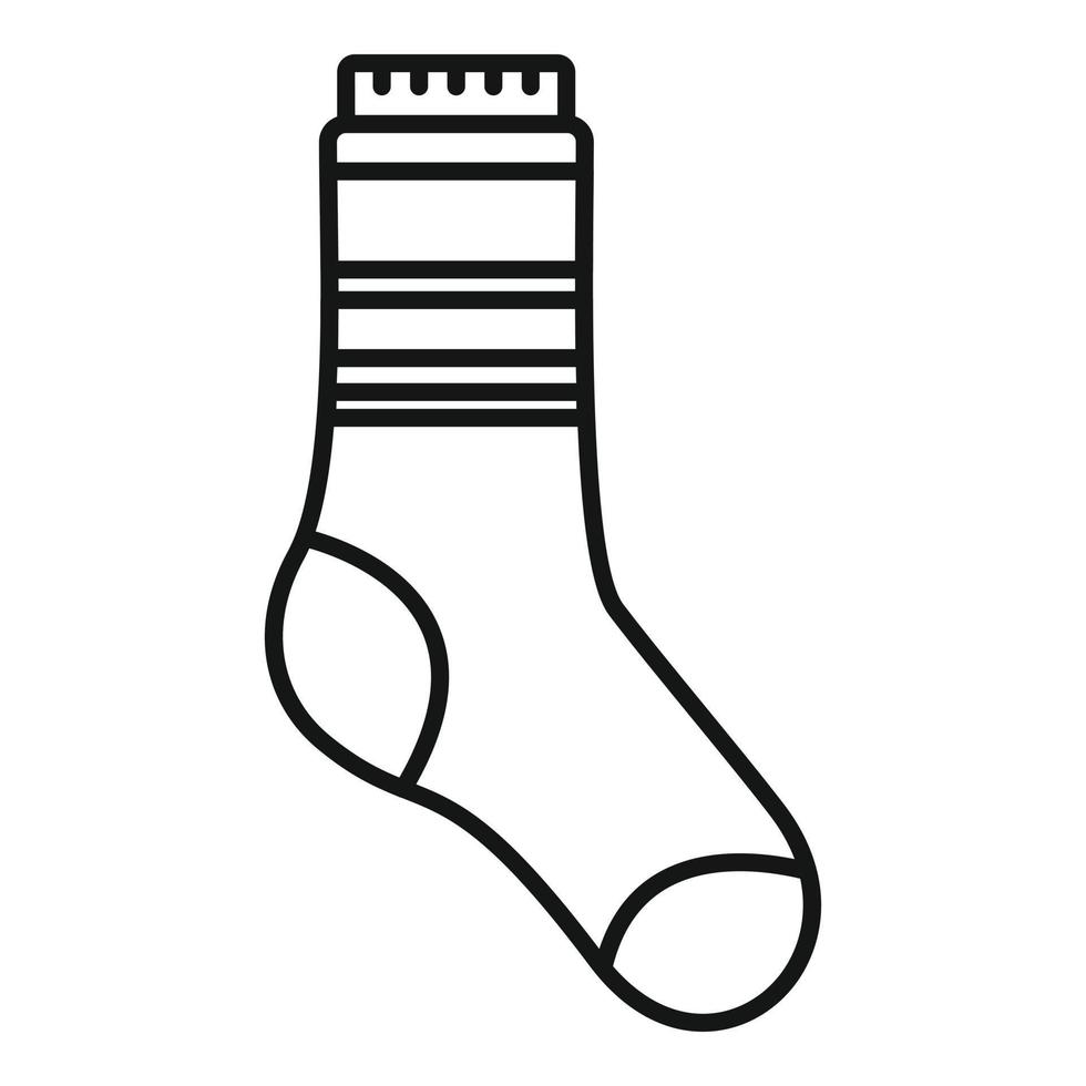 vector de contorno de icono de calcetín con estilo. colección de invierno