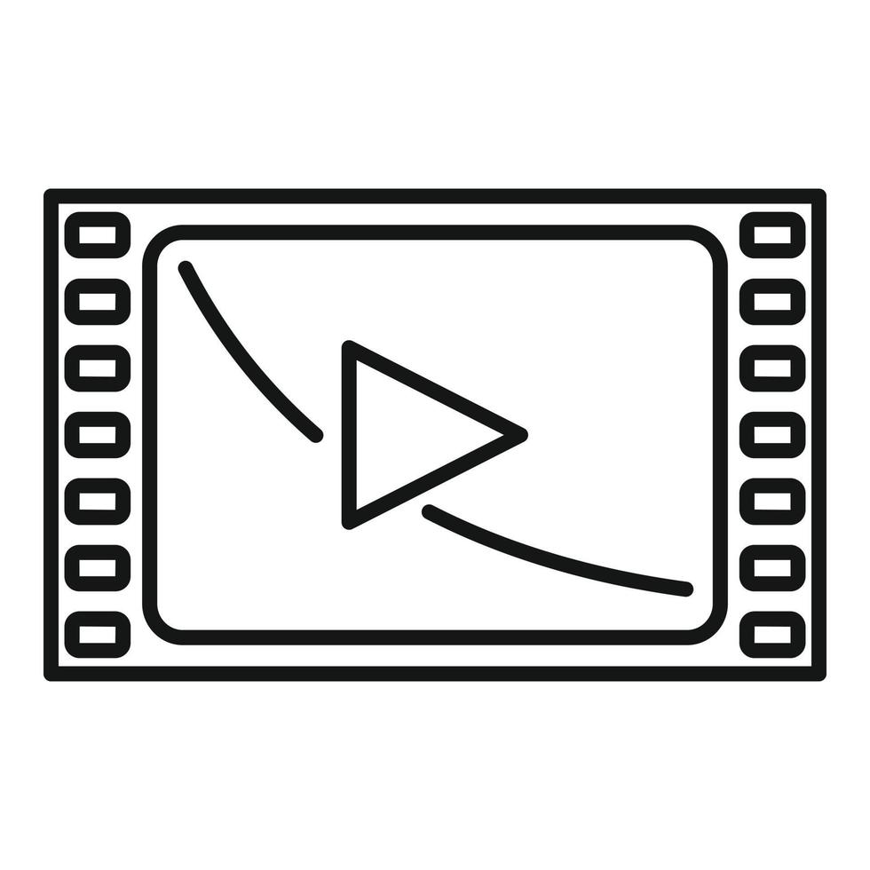 Video play icon outline vector. Web button vector