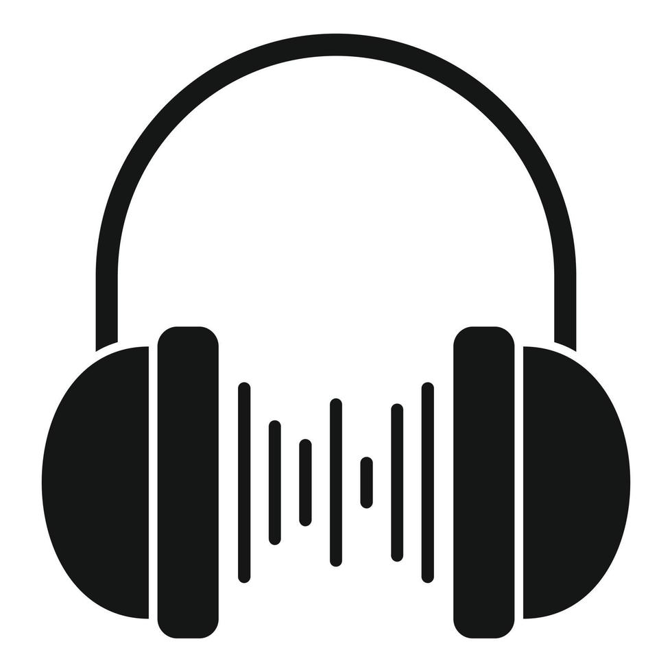 Headphones playlist icon simple vector. Music song vector