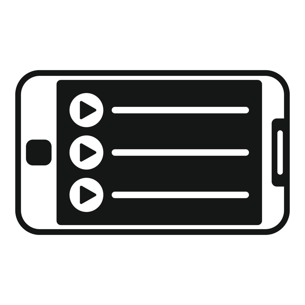Smartphone playlist icon simple vector. Music song vector