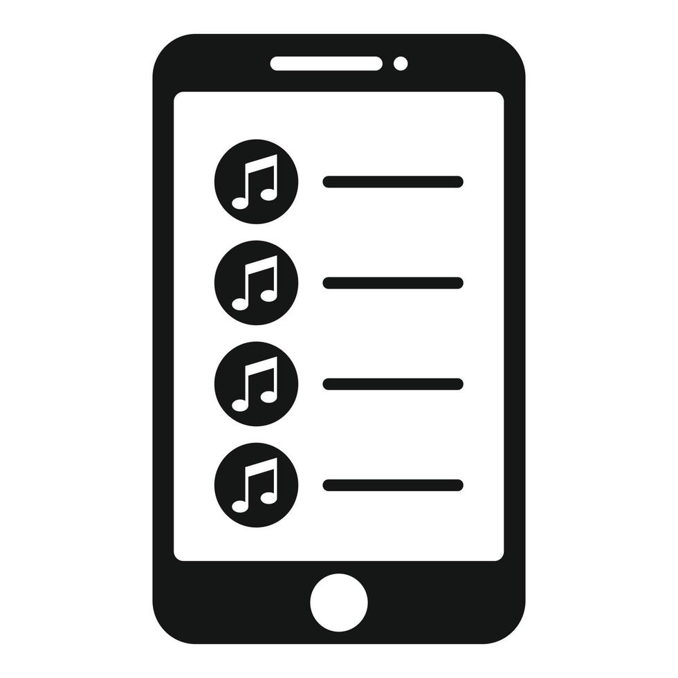 Phone app songs icon simple vector. Music song vector