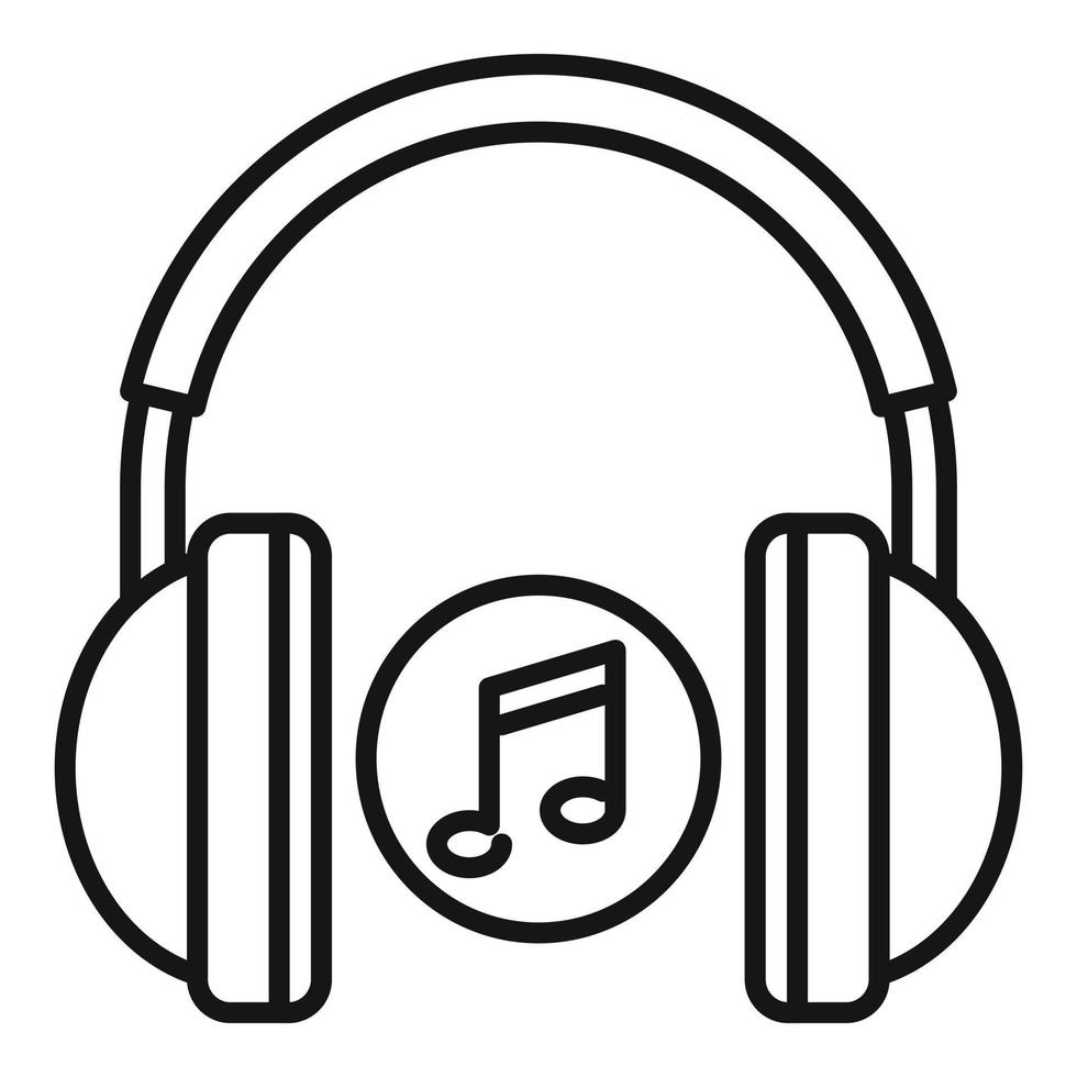 Music headphone icon outline vector. Listen radio vector