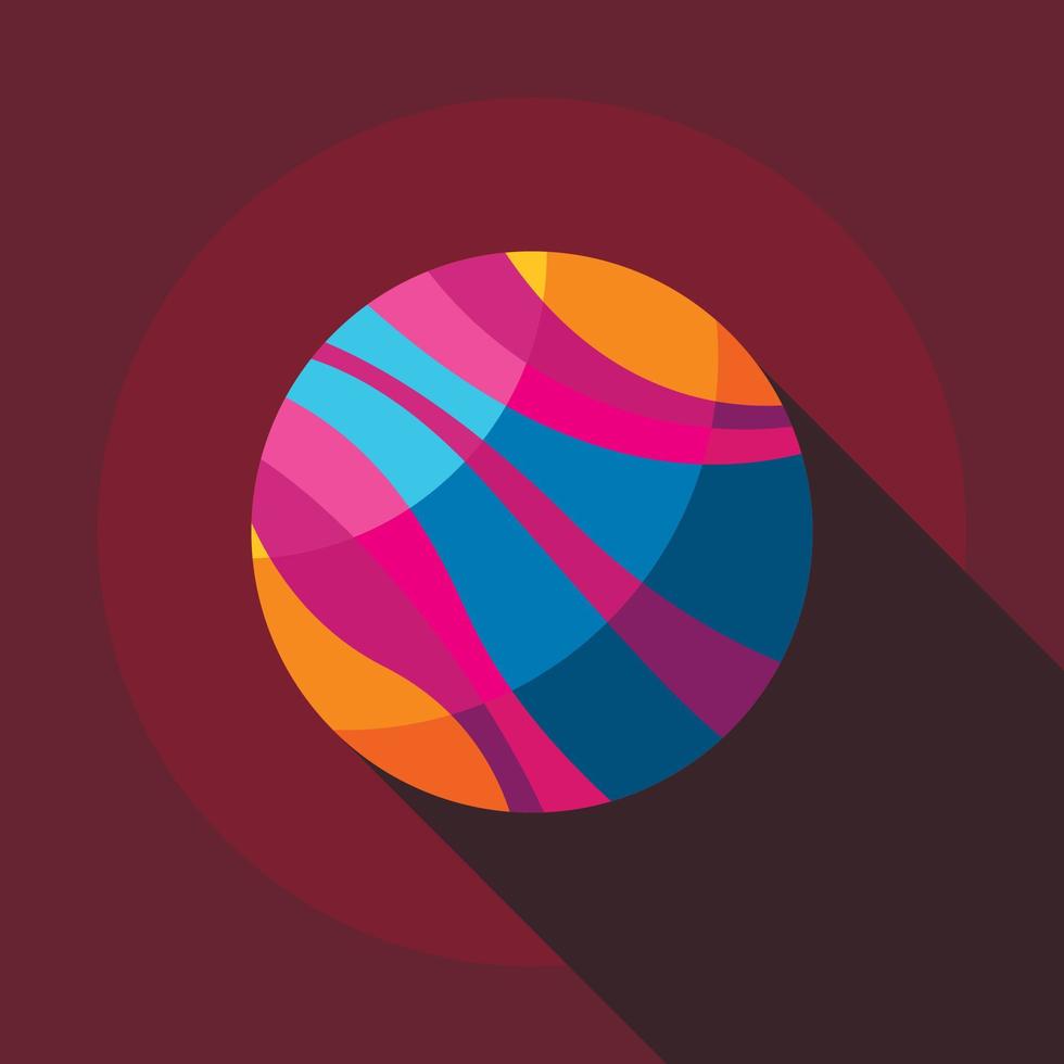 Striped planet icon, flat style vector
