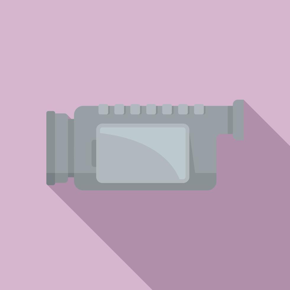 Small camcorder icon flat vector. Video camera vector