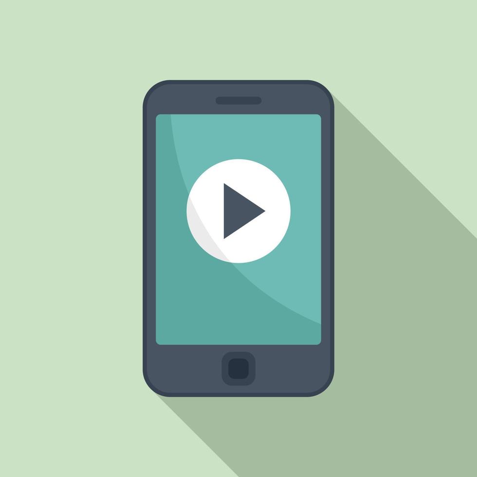 Phone video edit icon flat vector. Mobile smartphone vector