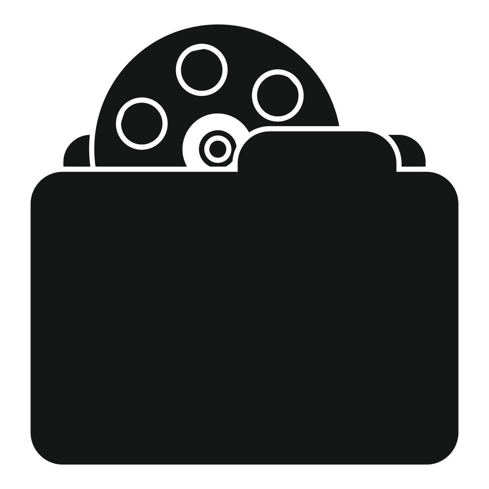 Reel video folder icon simple vector. Film music vector