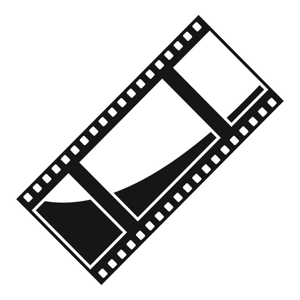 Camera film icon simple vector. Strip reel vector