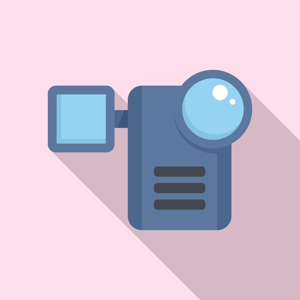 Modern family camcorder icon flat vector. Video camera vector