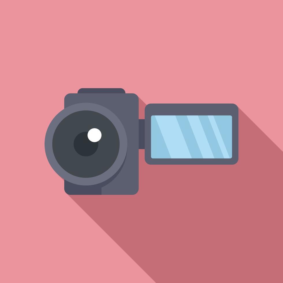 Home camcorder icon flat vector. Camera movie vector