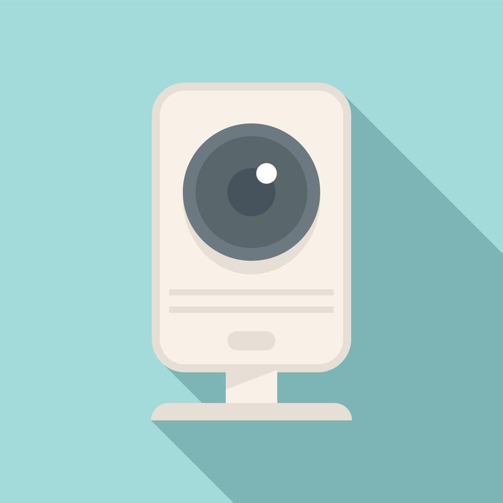 Web camera icon flat vector. Video camcorder vector