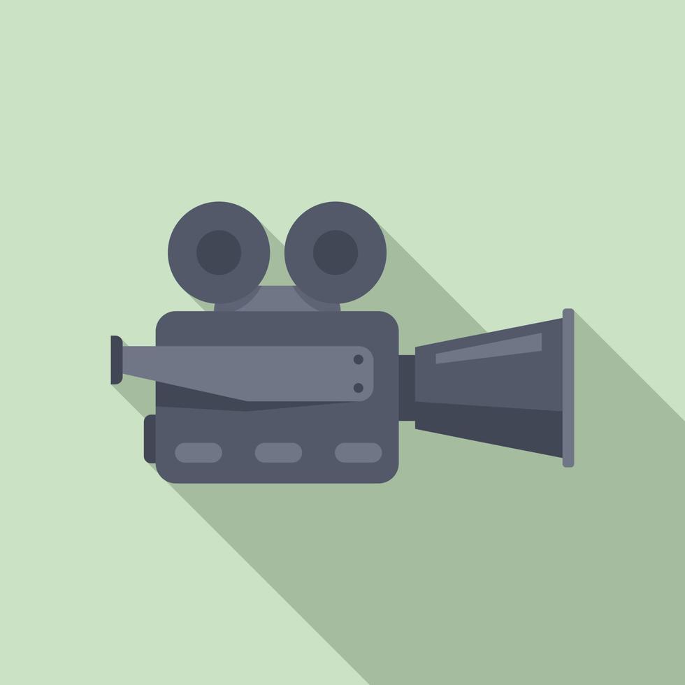 Reel cinema camera icon flat vector. Video camcorder vector