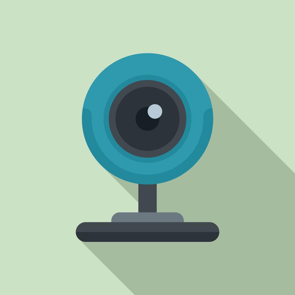 Gaming web camera icon flat vector. Video camcorder vector