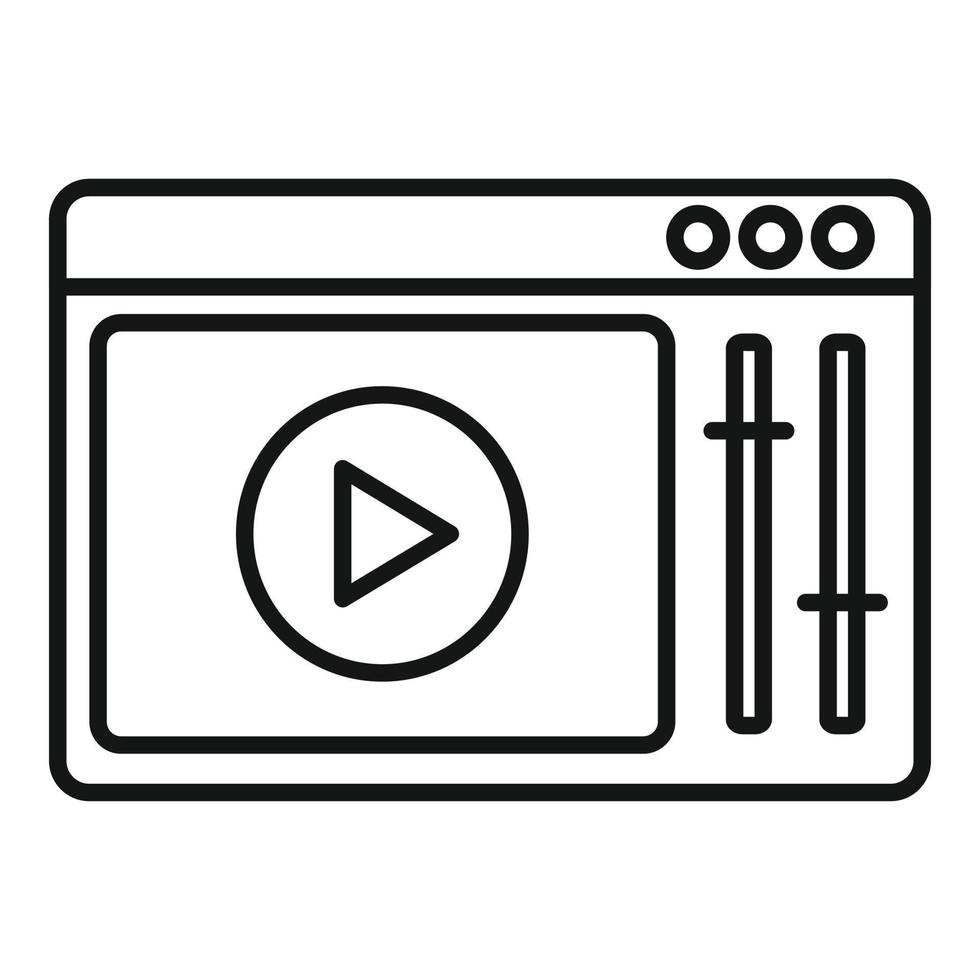 Online video edit icon outline vector. Film editor vector