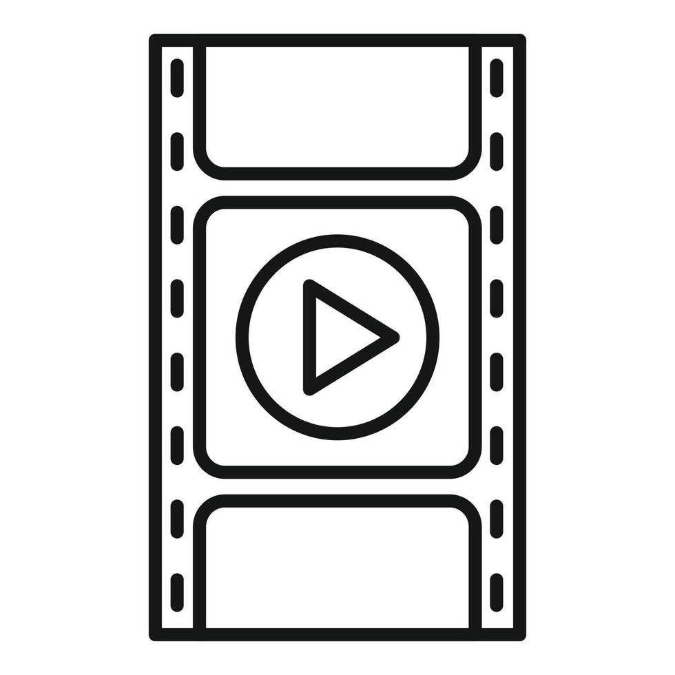 vector de contorno de icono de edición de vídeo. editor de clips