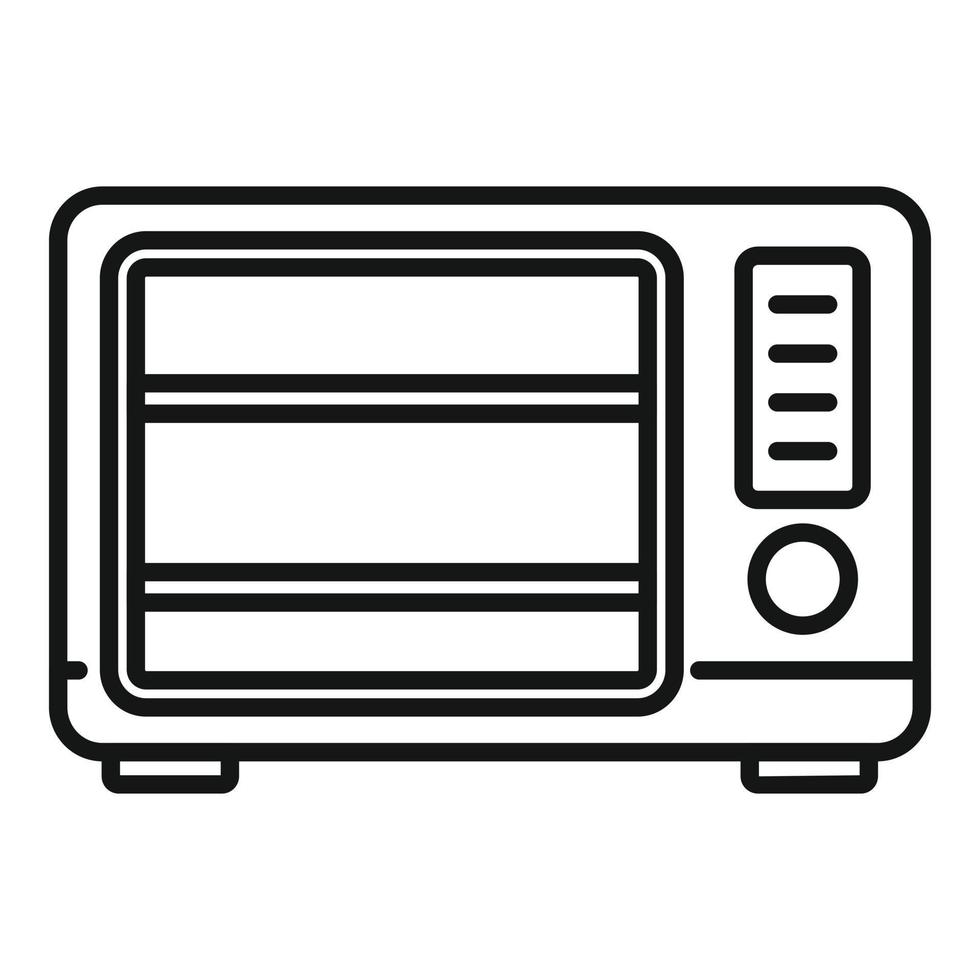 Old microwave icon outline vector. Electric convection oven vector