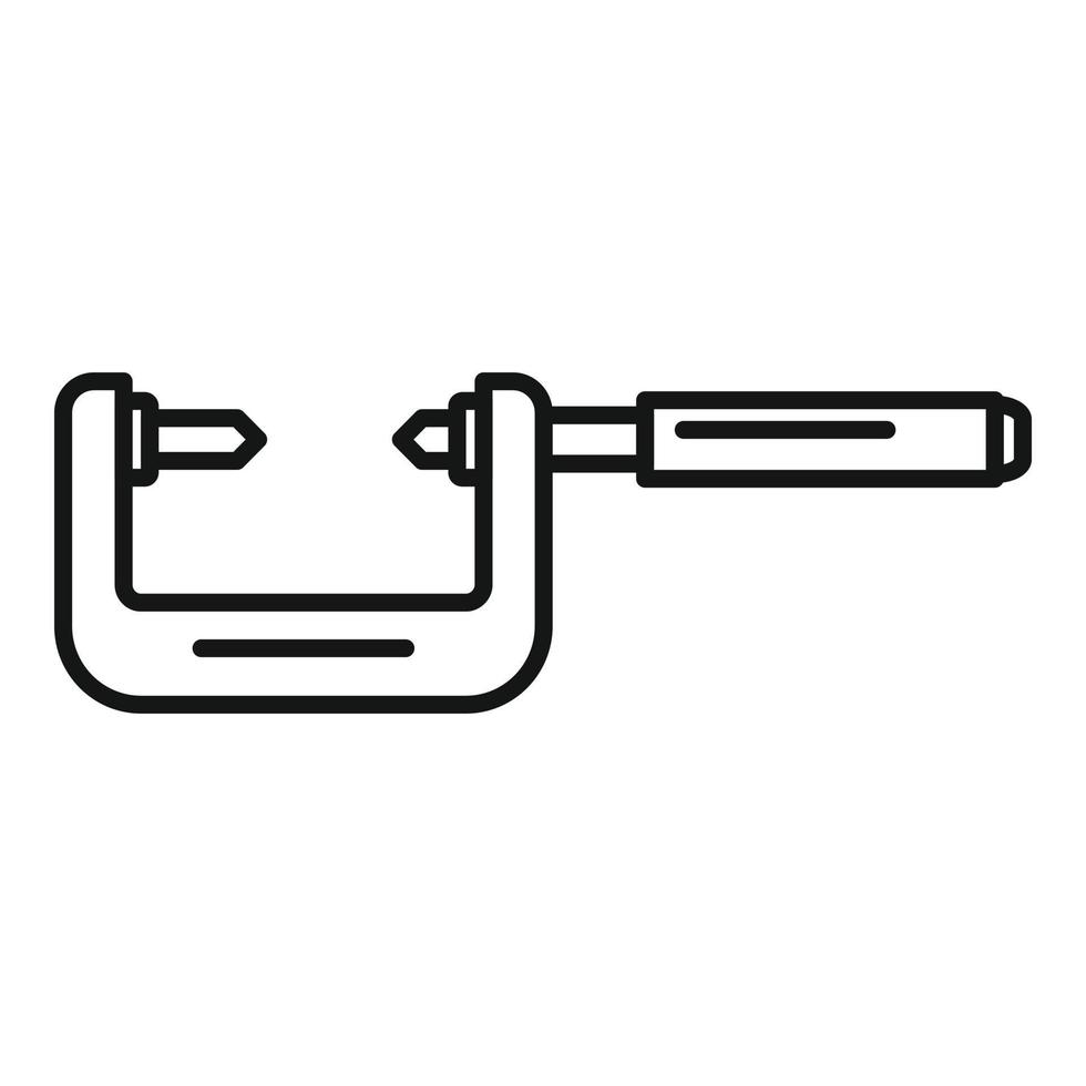 Screw micrometer icon outline vector. Vernier caliper vector