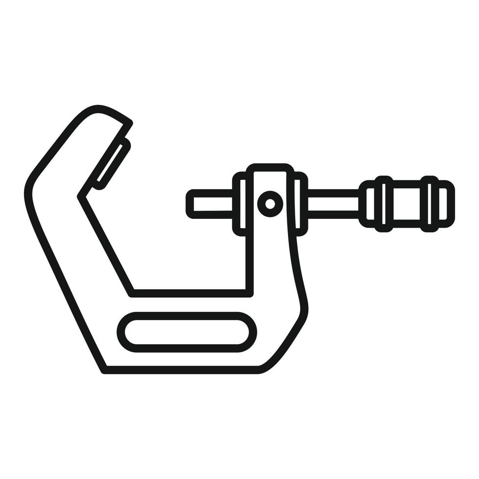 vector de contorno de icono de calibre micrométrico. vernier de precisión