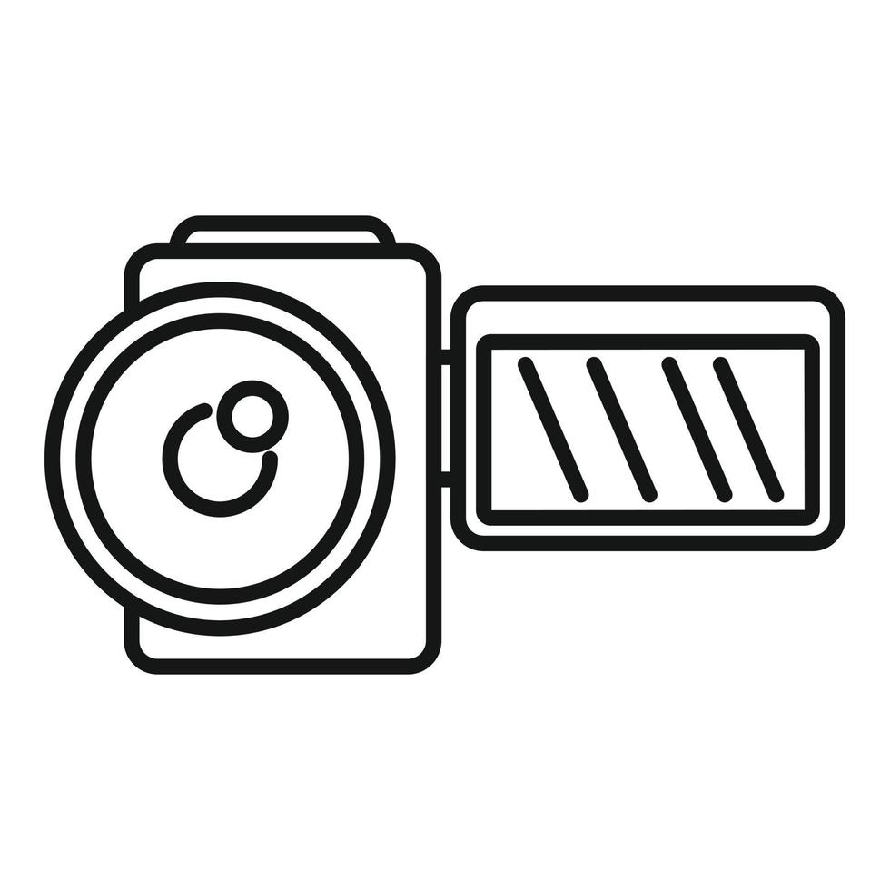 vector de contorno de icono de videocámara doméstica. camara de pelicula