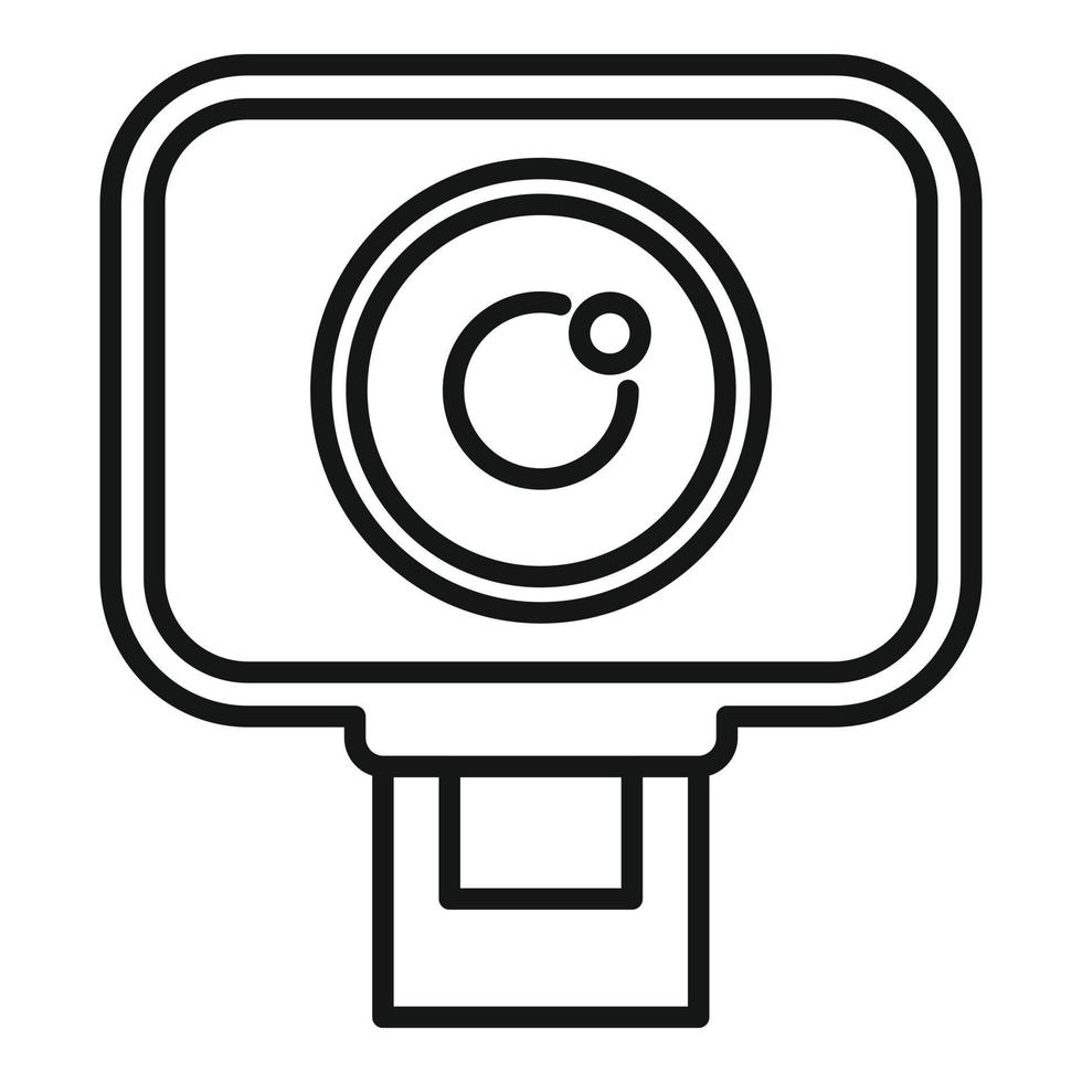 Reel cinema camera icon outline vector. Video camcorder vector