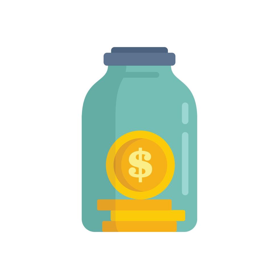 Compensation jar coin icon flat isolated vector