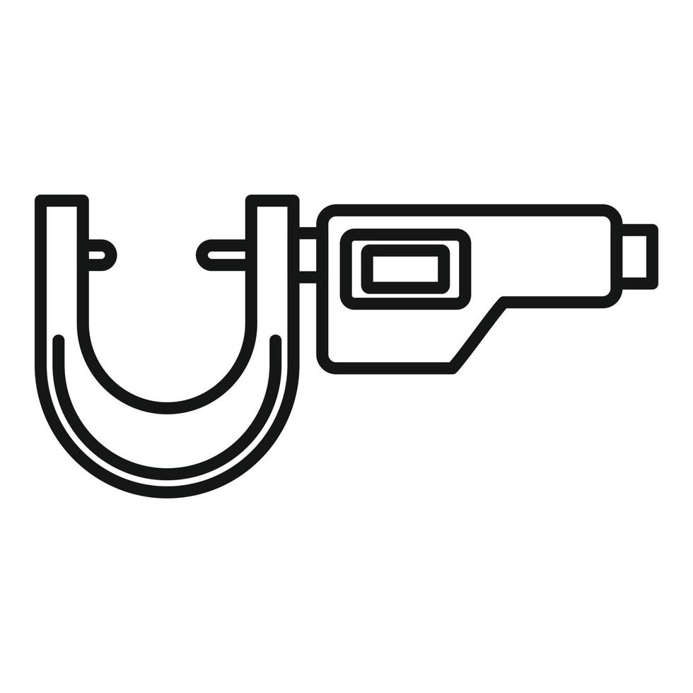 vector de contorno de icono de dimensiones de micrómetro. vernier de precisión