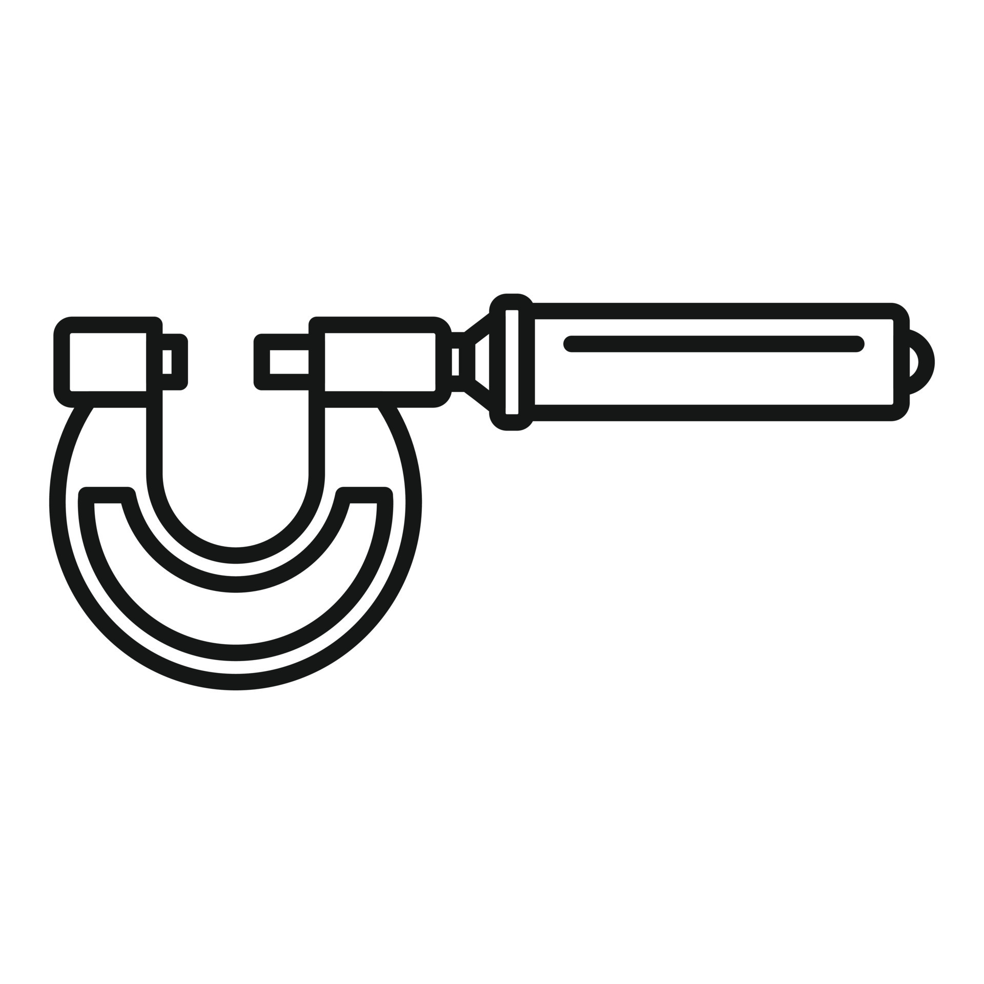 Micrometer measurement icon outline vector. Design caliper 15110782