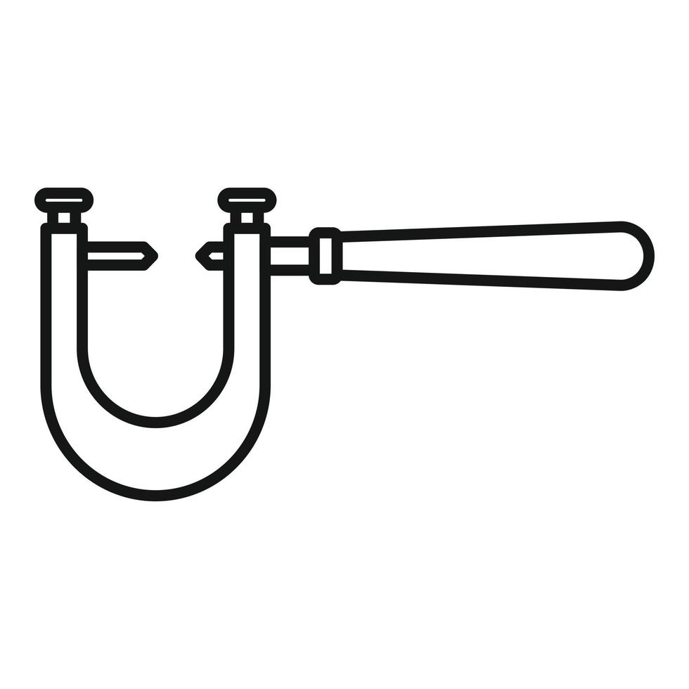Engineer micrometer icon outline vector. Vernier caliper vector