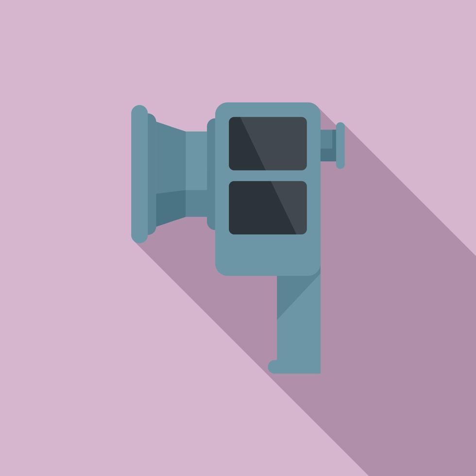 Handle retro camcorder icon flat vector. Video camera vector