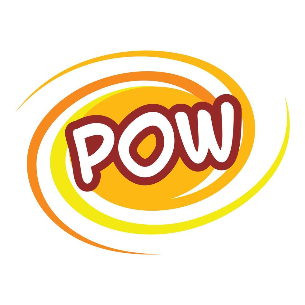 Pow icon, pop art style vector