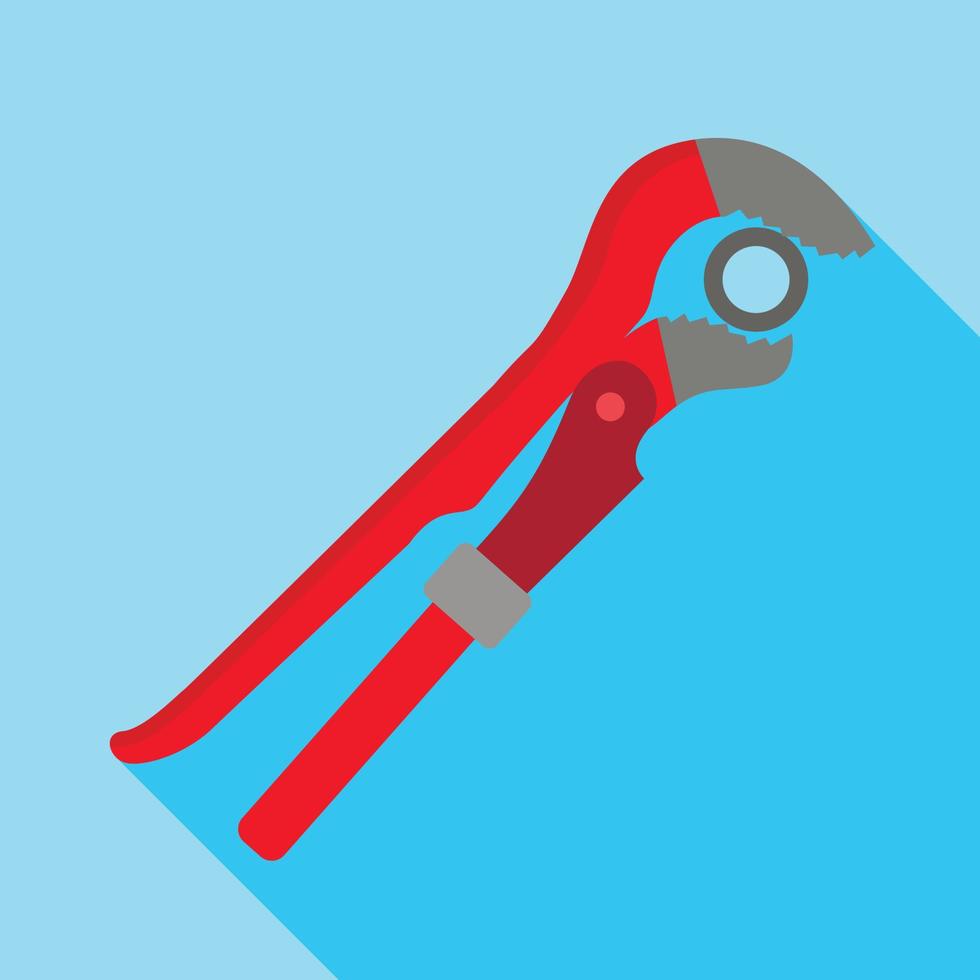 Pipe or monkey wrench icon, flat style vector