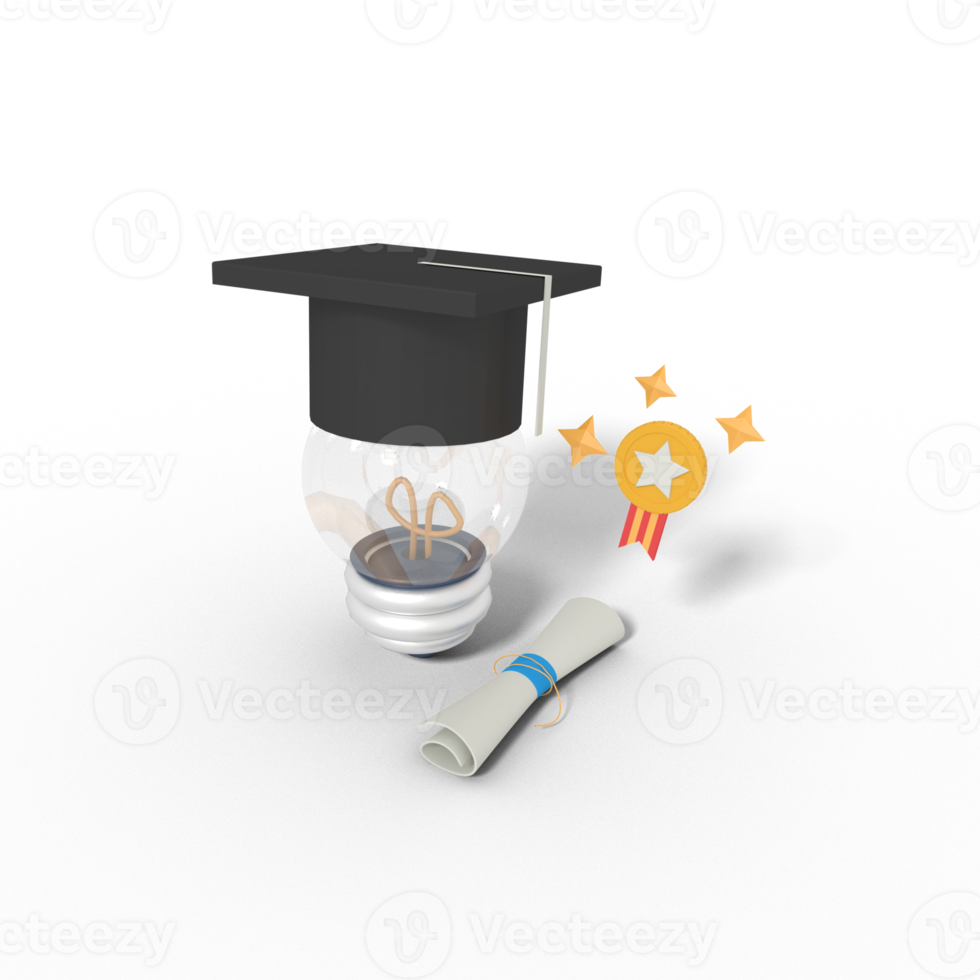 3d Illustration of graduation idea png