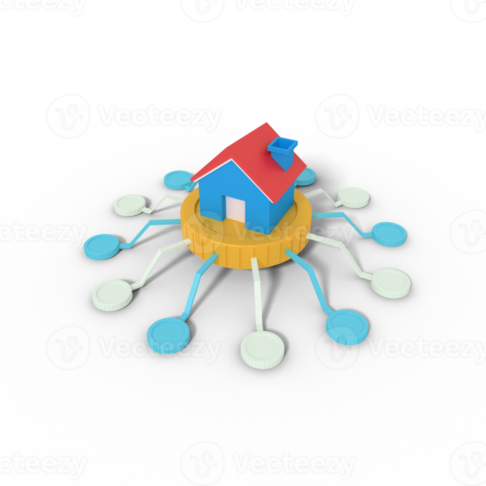 3d illustration of home network png