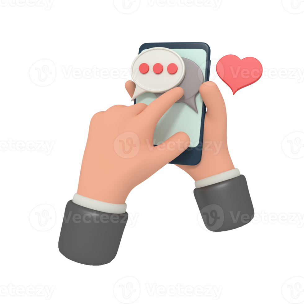3d illustration of communication chatting on phone png