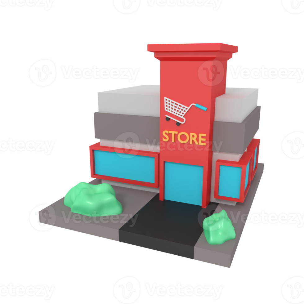 3d illustration of store building png