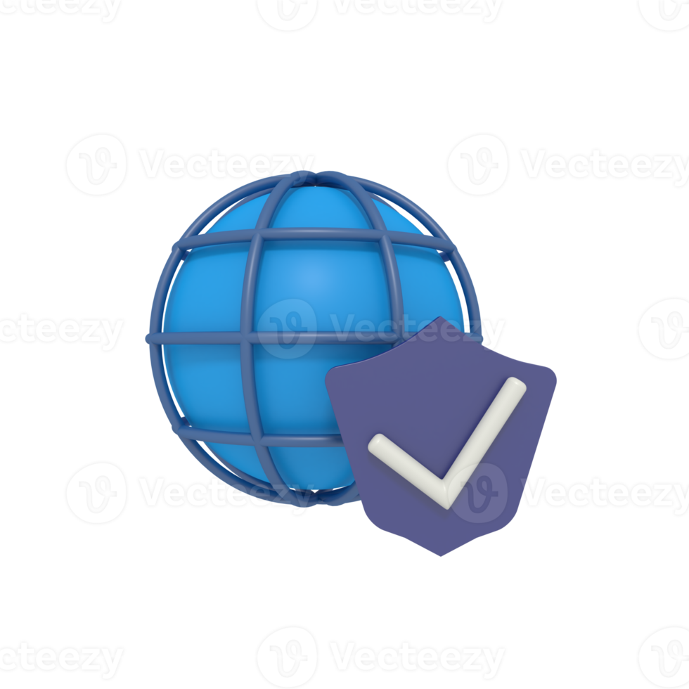 3d illustration of Internet security active png
