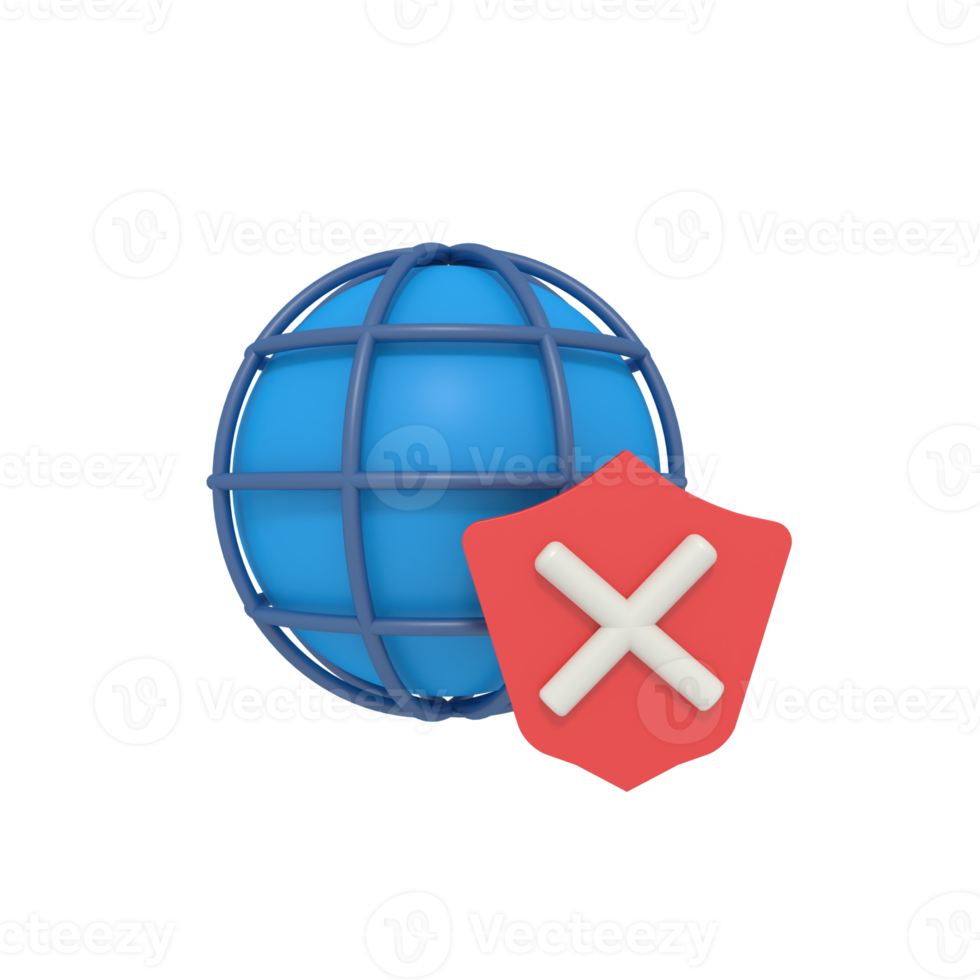 3d illustration of Internet security error png