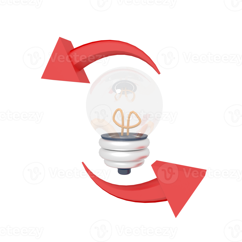 3d illustration of idea refresh png