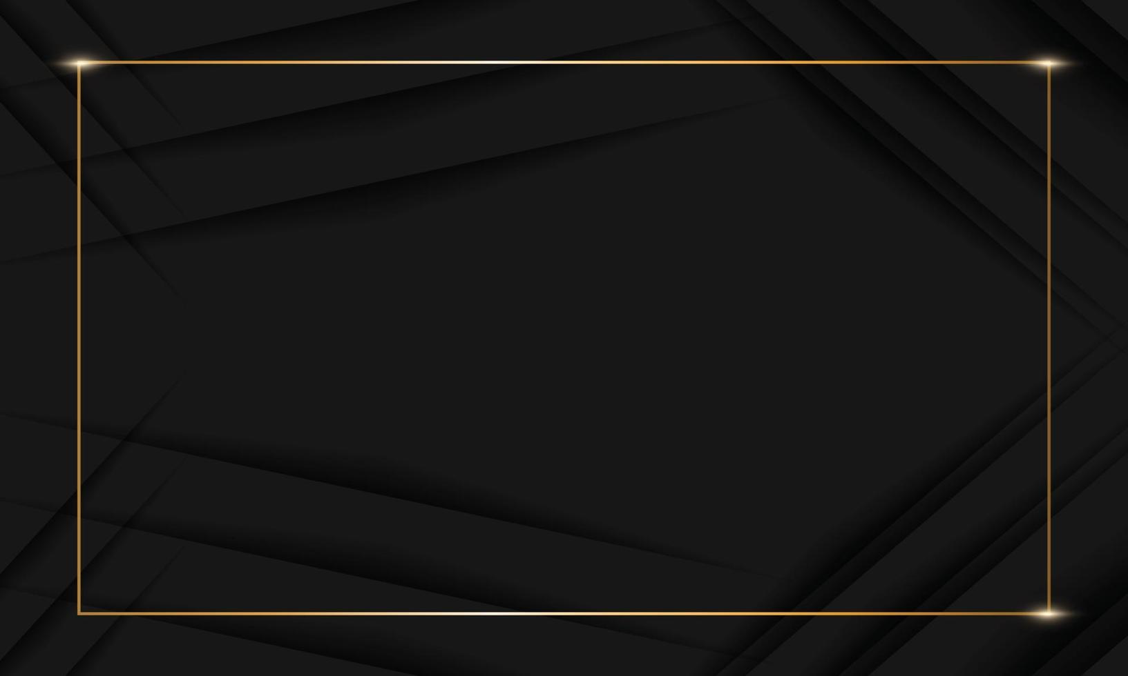 Luxury dark black background stripes overlapping layers with shining golden lines, vector illustration black texture