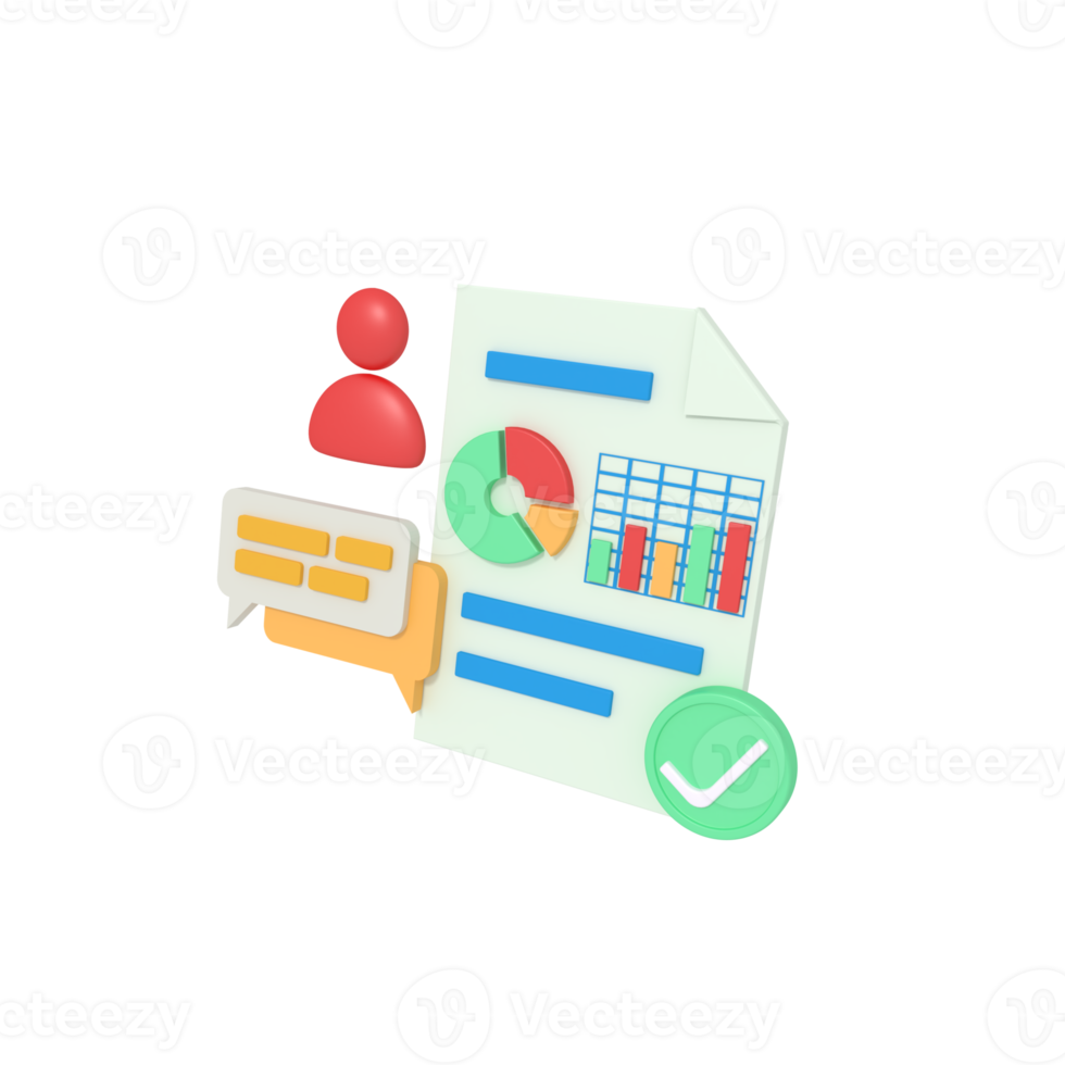 3d illustration of SEO Report checklist png