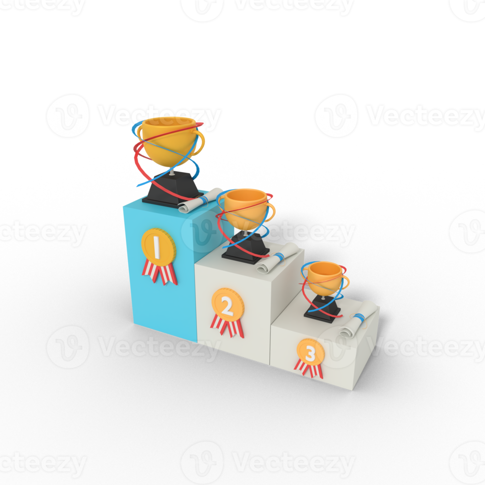 3d illustratie van kampioen onderwijs trofee png