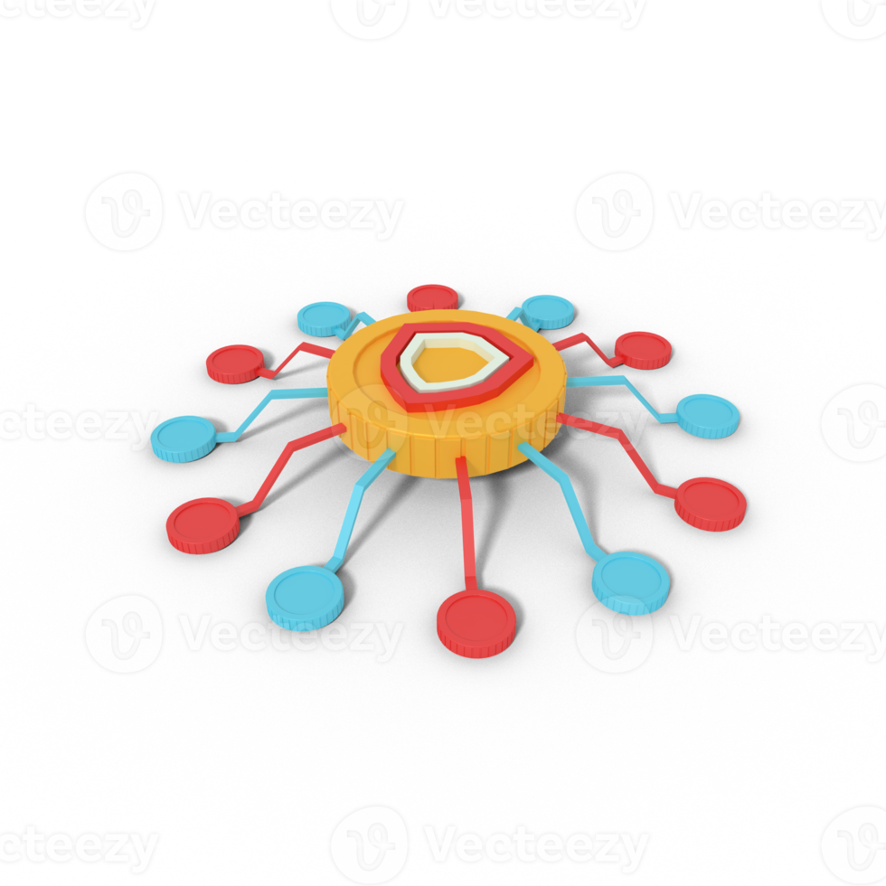 3d illustration of security app network png