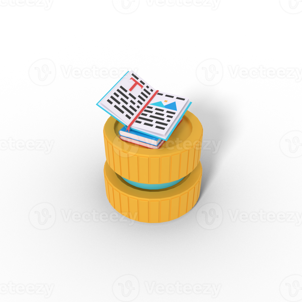 3d illustration of e book storage server png