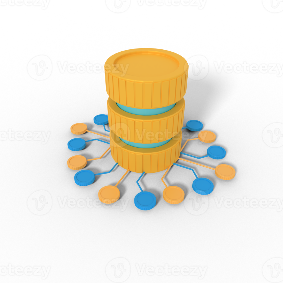3d illustration of server network png