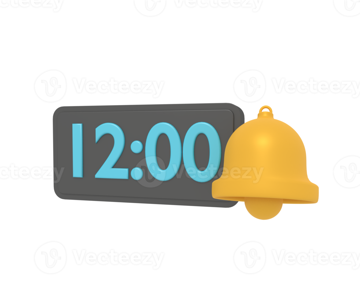 3d illustration of digital alarm clock png