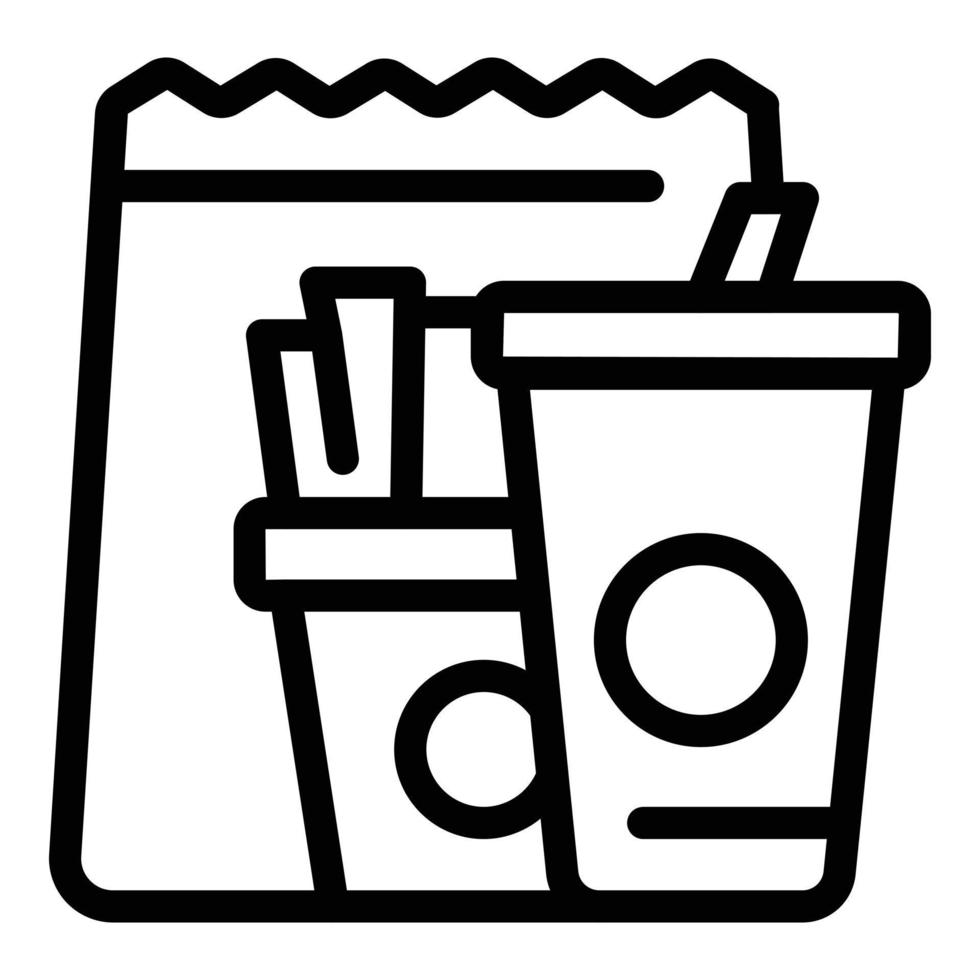 Lunch bag icon outline vector. School box vector