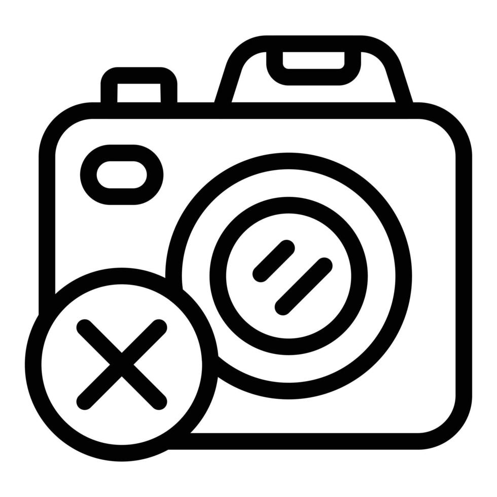 No photo camera icon outline vector. Digital detox vector