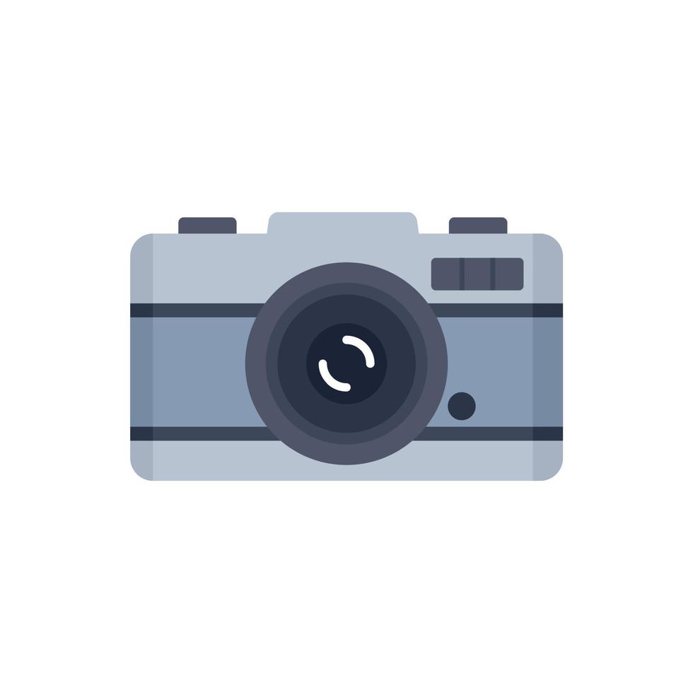 Travel camera icon flat isolated vector