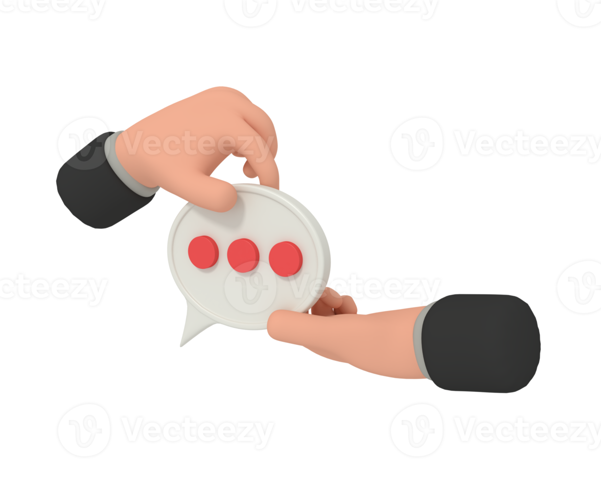 3d illustration of giving bubble communication png