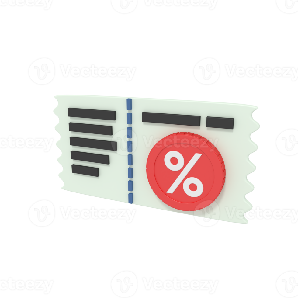 3d illustration of discount voucher png