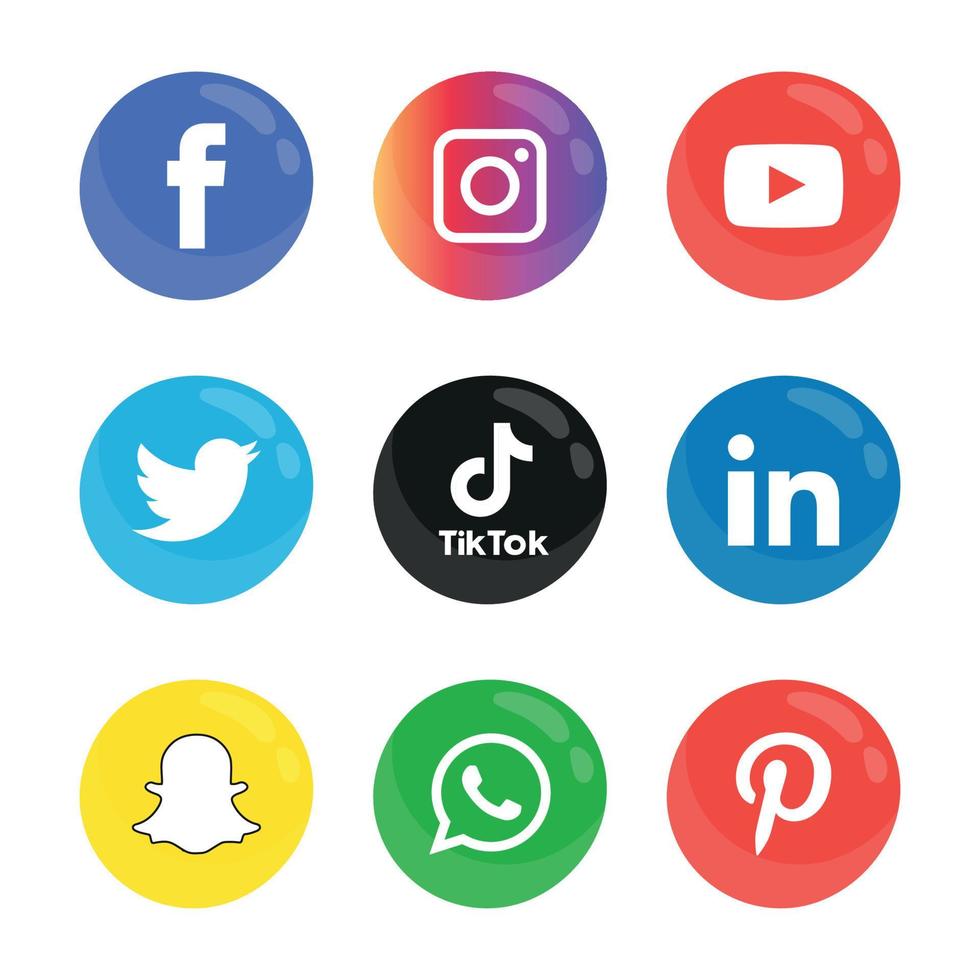 iconos de redes sociales establecer logo vector ilustrador